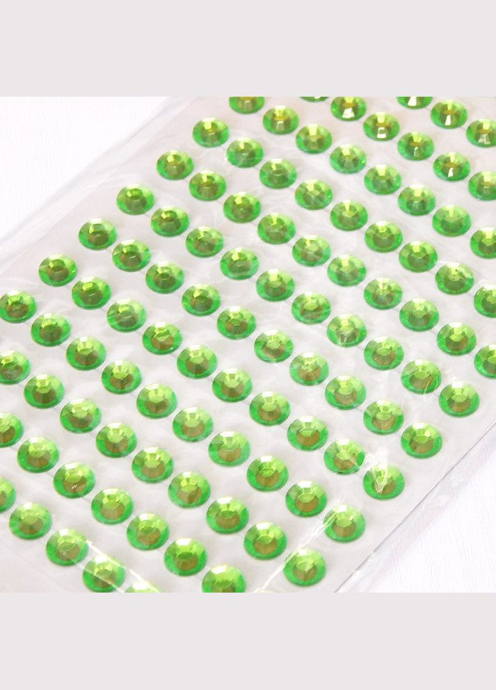 Стразы самоклеящиеся 8 мм, акриловые, салатовые, 220 шт No Brand (340485356)
