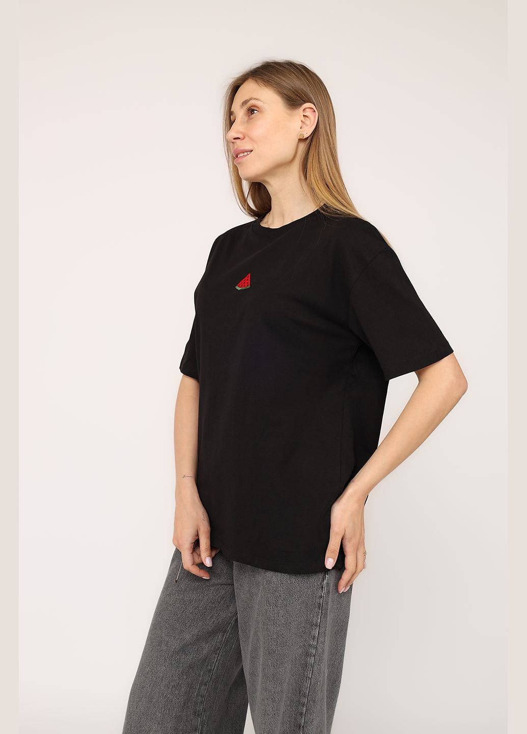 Футболка с коротким рукавом женская цвет черный ЦБ-00274528 MUEZZA - (333298892)