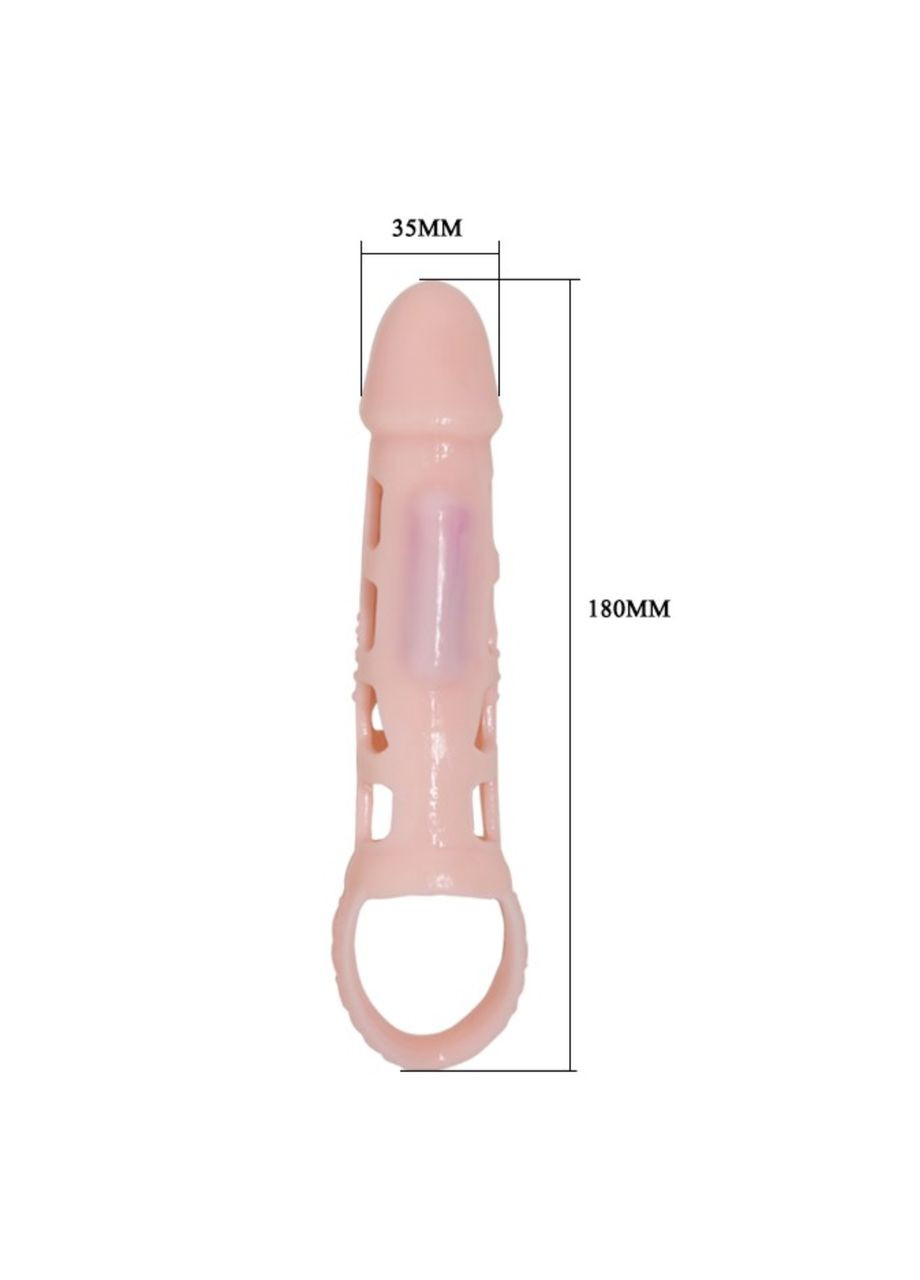 Телесная насадка на член с вибрацией и подхватом мошонки Pretty Love "Harrison" LyBaile (299177813)