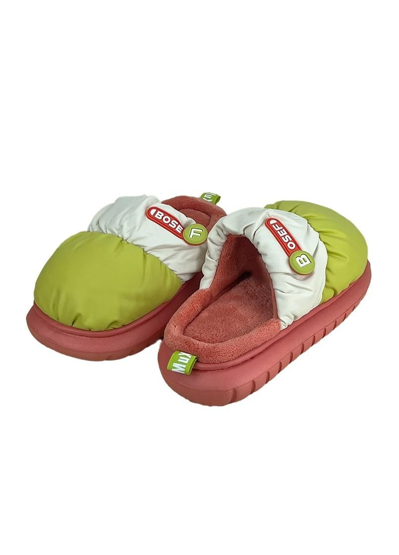 Зеленые женские комнатные тапочки style красно-зеленые 14605-1 Sanlin
