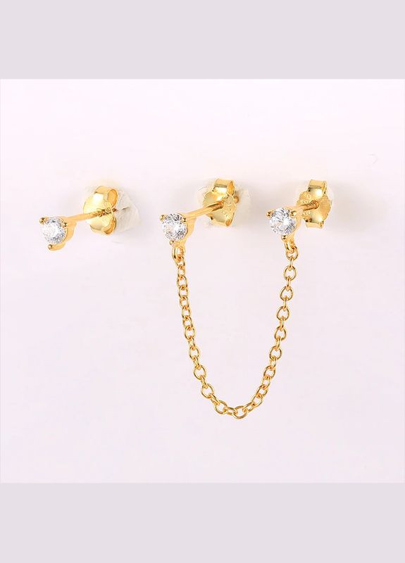 Серебряные серьги в позолоте No Brand (331166403)