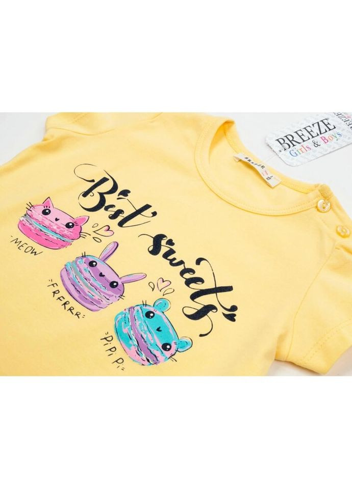 Комбінований демісезонний набір дитячого одягу футболка та капрі (17087-104g-yellow) Breeze