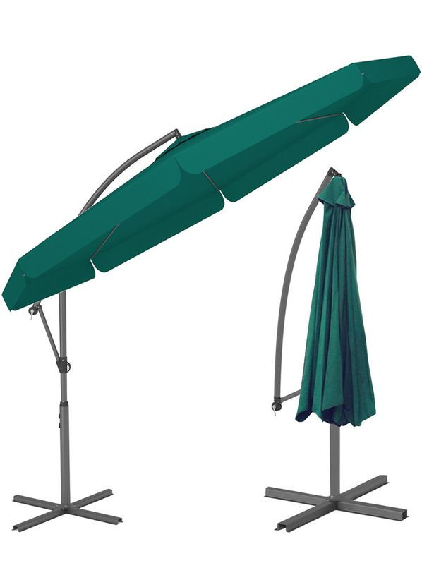 Садовый раскладной зонтик Garden (диаметр - 3 метра) с боковой стойкой, Зеленая Funfit (370619357)