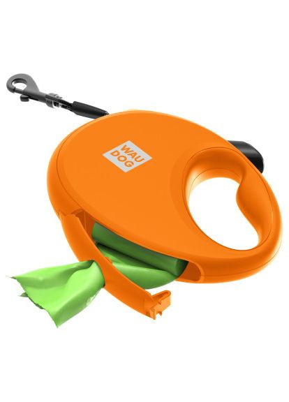 Повідок для собак R-leash з контейнером для пакетів M до 20 кг 5 м помаранчевий (26284) WAUDOG R-leash з контейнером для пакетів M до 20 кг 5 м п (366691068)