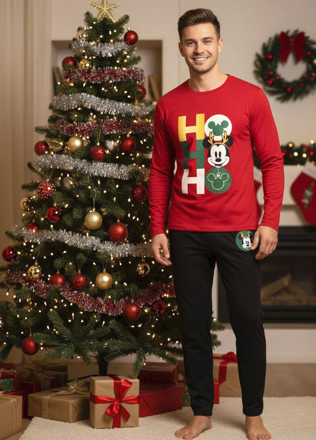 Пижама новогодняя мужская костюм для дома и сна Mickey Mouse Disney (370269473)
