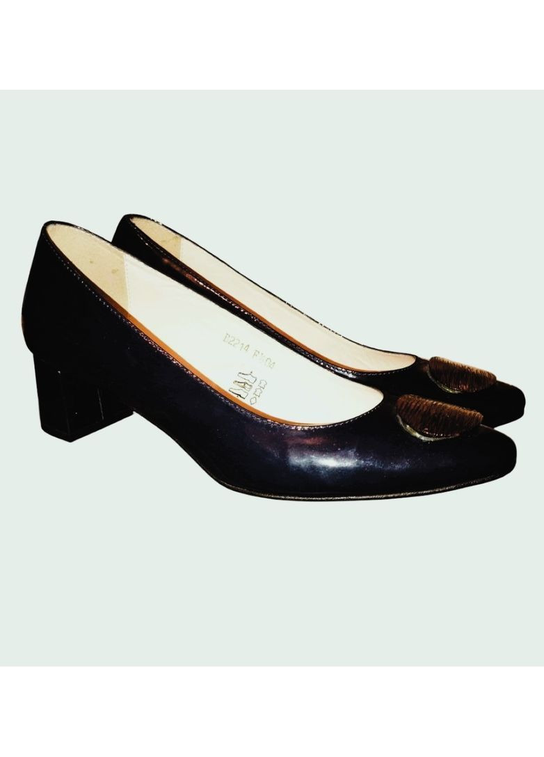 Conhpol Conhpolbis стильні жіночі туфлі на стійких підборах синій мері джейн синій з натуральна шкіра, — всесезон (364465422)