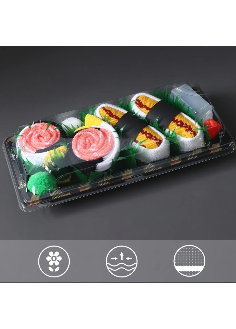 Комбинированные оригинальный подарочный набор носков суши, 2 пары в коробке, унисекс (363042316)