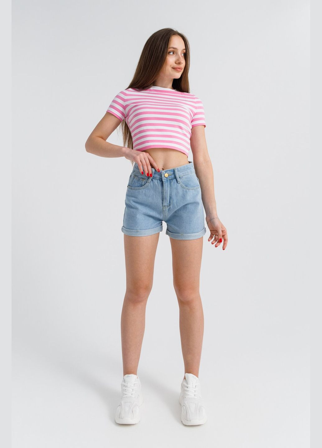 Шорты однотонные женские 608 Светло-голубой (2000990641144S) shop (2000990641144) No Brand (296984004)