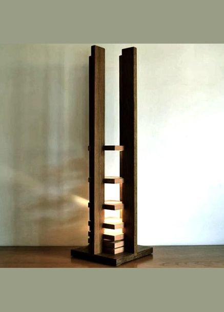 Світильник підлоговий з дерева Лонок капучино (НПС-003609) No Brand (328080723)