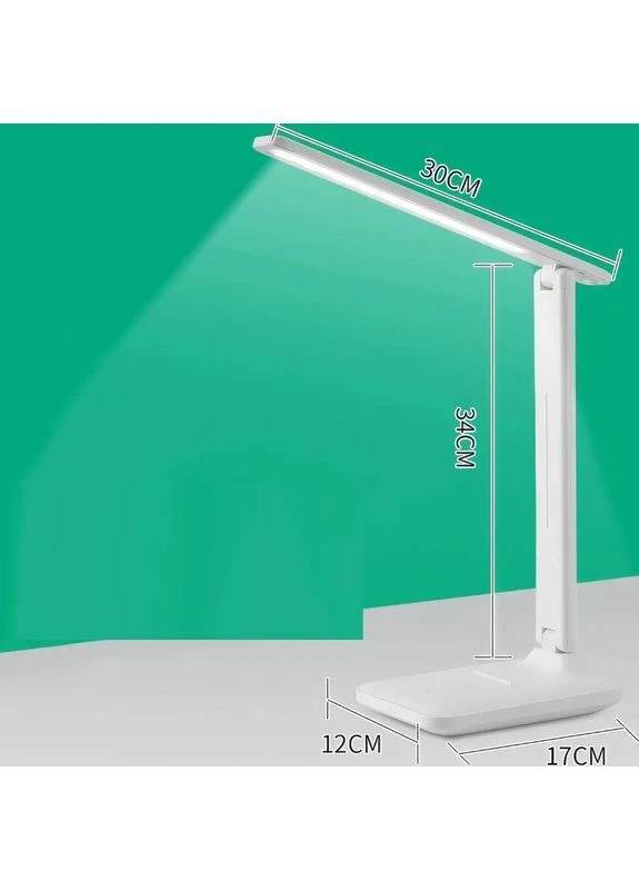 Настольная лампа с часами и подставкой для телефона Rotary Table Lamp с одним плафоном на аккумуляторе с термометром Белая No Brand (362732092)