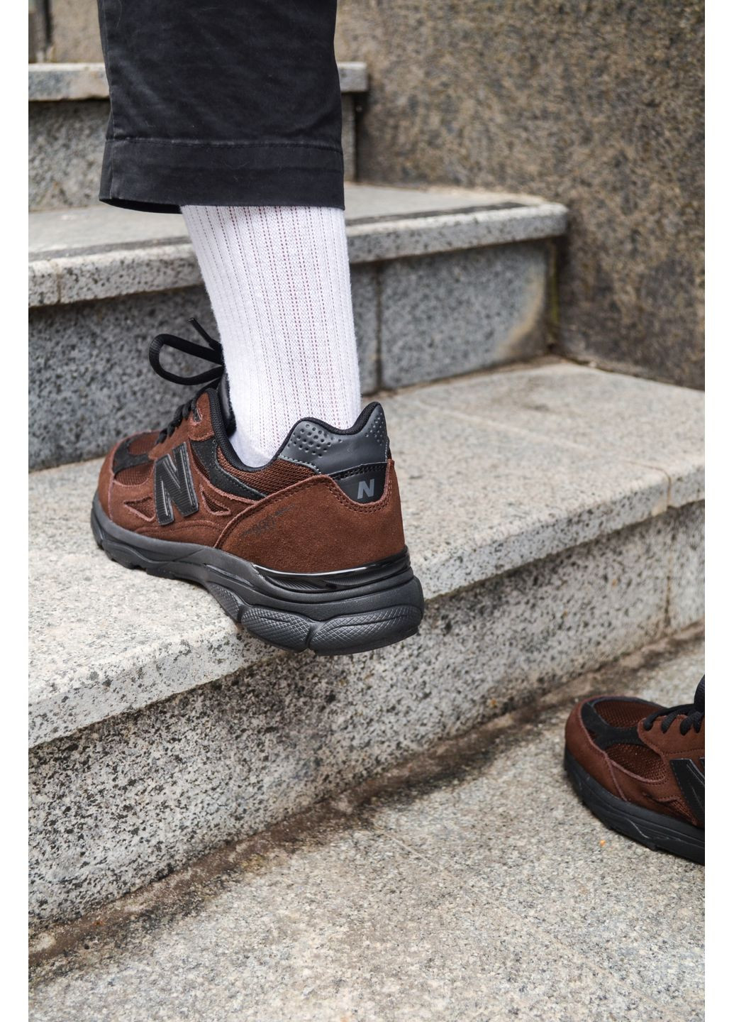 Комбіновані Осінні кросівки чоловічі new balance 990 brown нью беланс 990 No Brand