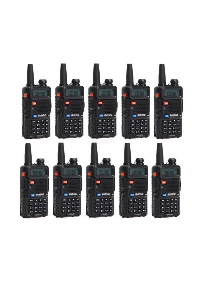 Портативна рація UV-5R Black Ten Pack комплект 10 шт (2200000758972) Baofeng (391611446)