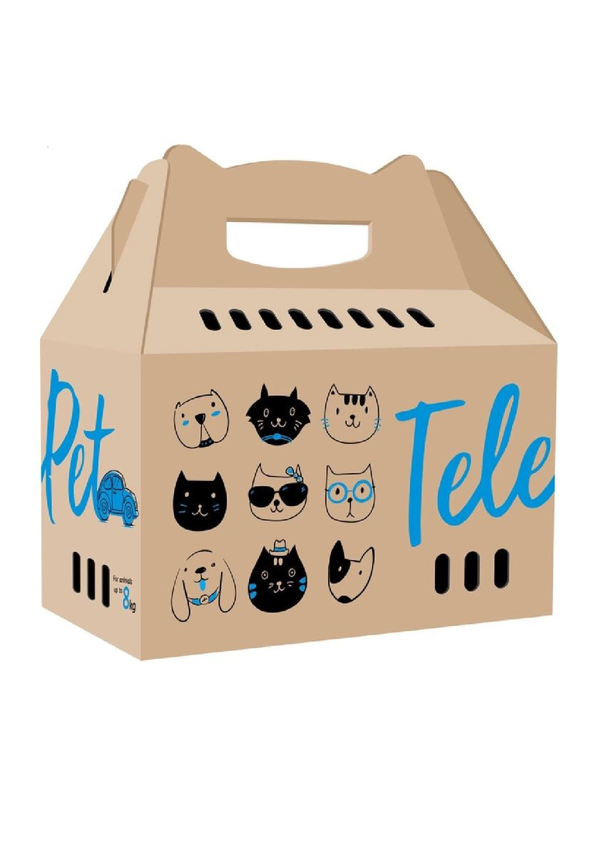 Коробка-переноска для животных Телепет (455х220х435мм) No Brand (368710298)