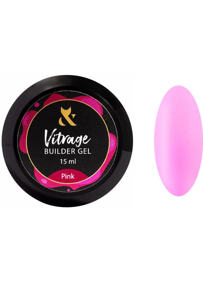 Будівельний гель вітражний Vitrage Builder gel Pink, 15 мл F.O.X (356177049)