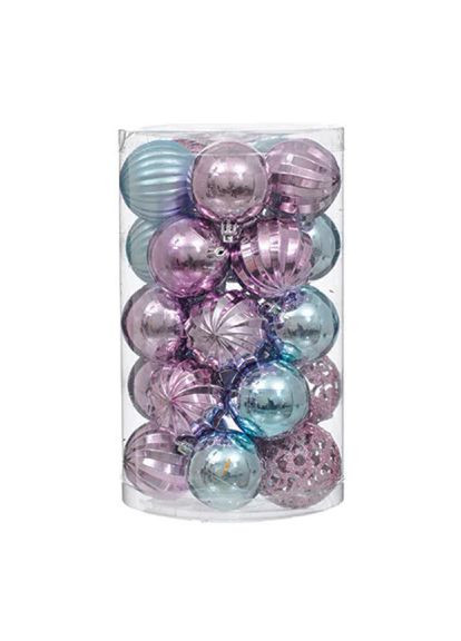 Ялинкова іграшка (5900410400269) Jumi mix 25 шт (6 см) блакитн., бузковий (368563051)