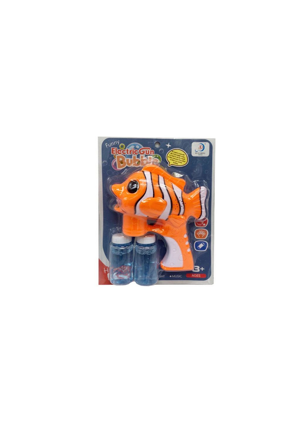 Дитячий генератор мильних бульбашок "Риба-клоун" 6214 звук, світло Помаранчевий Bambi (283021905)