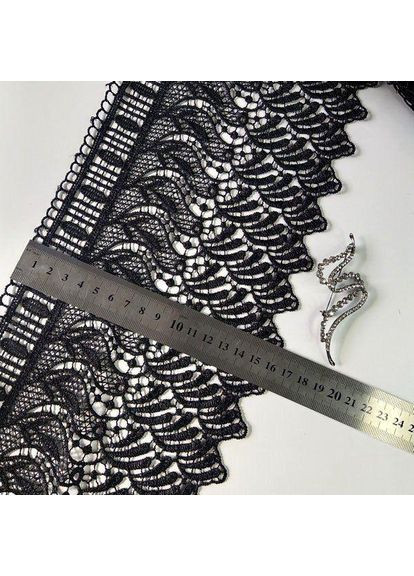 (1 метр) Мереживо макраме Sindtex 17 см колір - чорний (45м-SF347M-6A-2) Plus-plus (352752058)