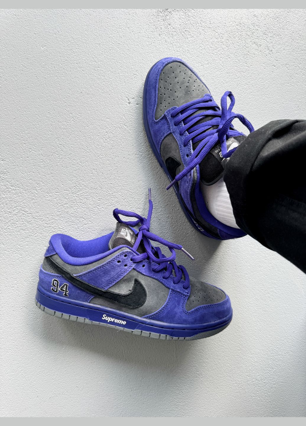 Фіолетові Осінні кросівки чоловічі і жіночі nike sb dunk low x supreme purple | найк сб данк фіолетові No Brand