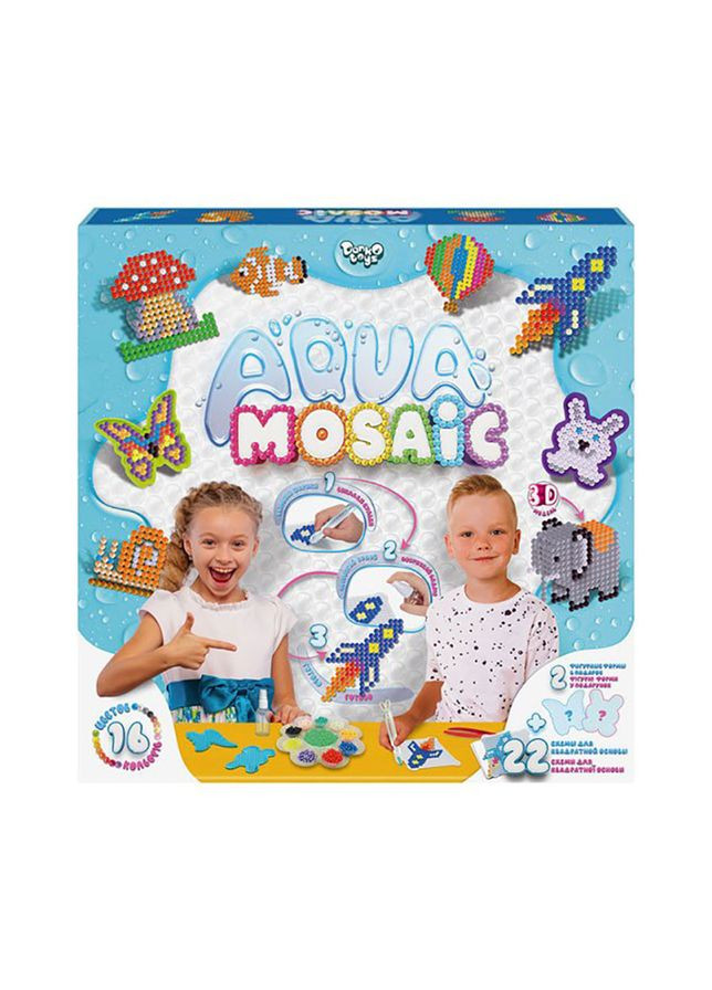 Набор креативного творчества "Aqua Mosaic" AM 01 02, 16 цветов бусинок Danko Toys (364129937)