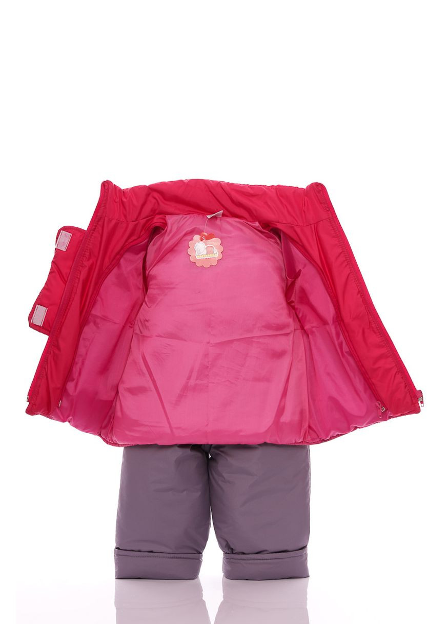 Красный зимний комбинезон на синтепоне для девочки ноль подстежка коралловый 86 см (27619) BABYKROHA
