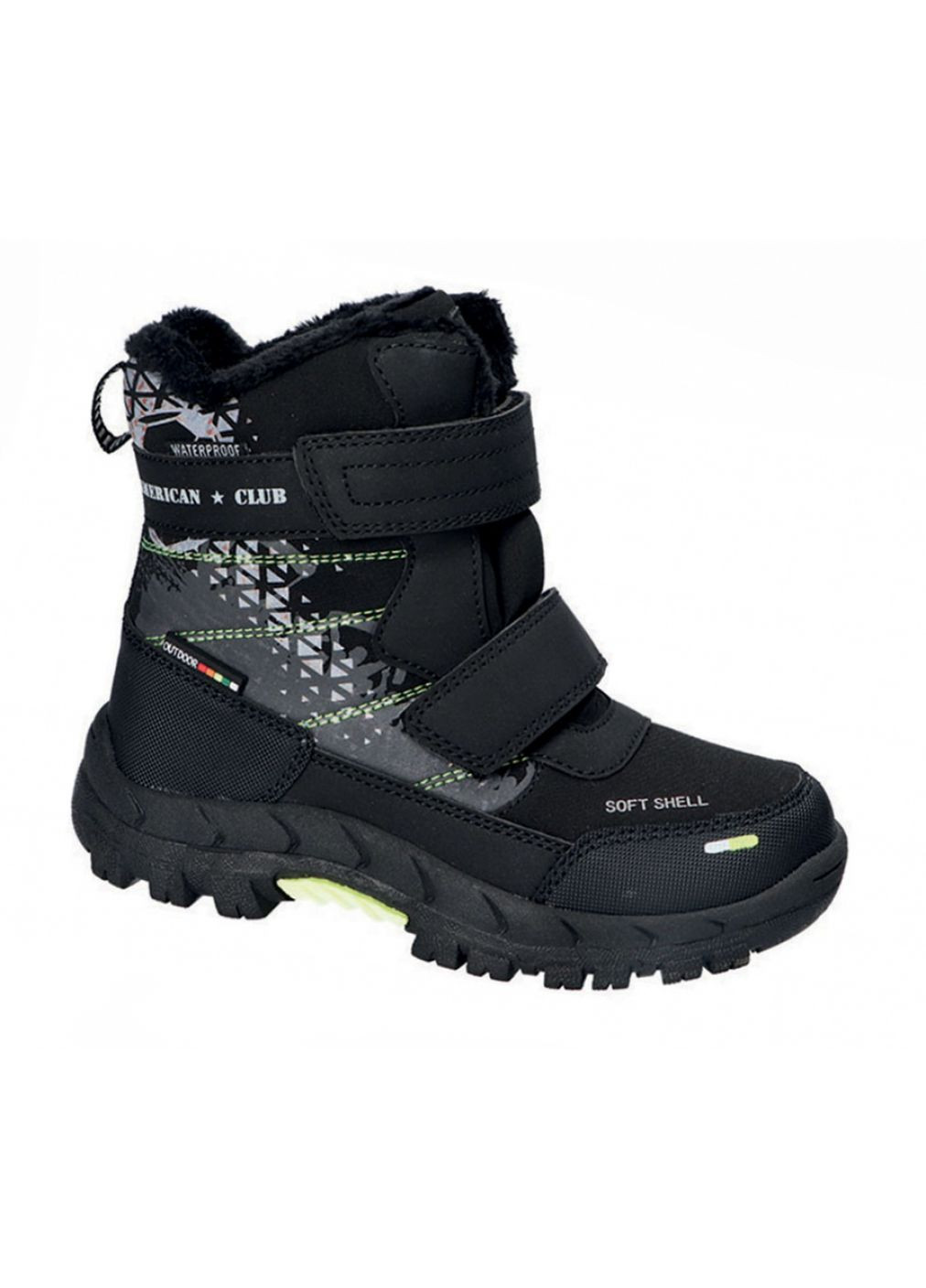 Черевики зимові 102 для хлопчиків чорні, еко шкіра. Розмір American Club (365063253)
