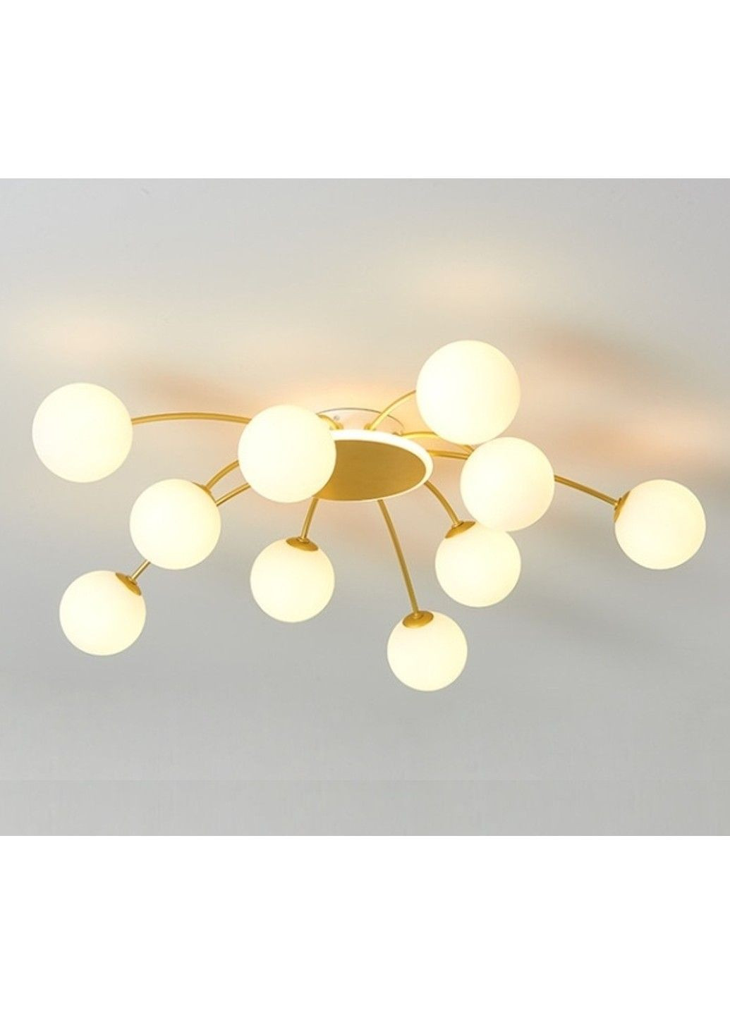 Світлодіодна люстра Орбіта 8618 (Золота) на 10+1 плафонів No Brand (331639968)