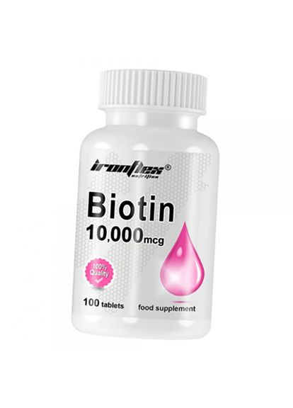 Биотин таблетки, Biotin 10000, 100таб (36291015) Iron Flex (293254993)