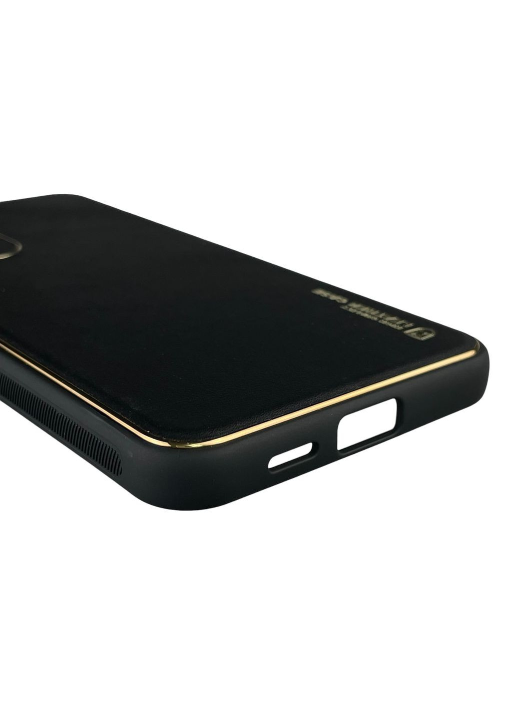 Чохол для Galaxy S24 Plus (SM-S926B) шкіряний з золотою окантовкою із захистом на камеру на самсунг с24 плюс чорний Samsung (366020860)