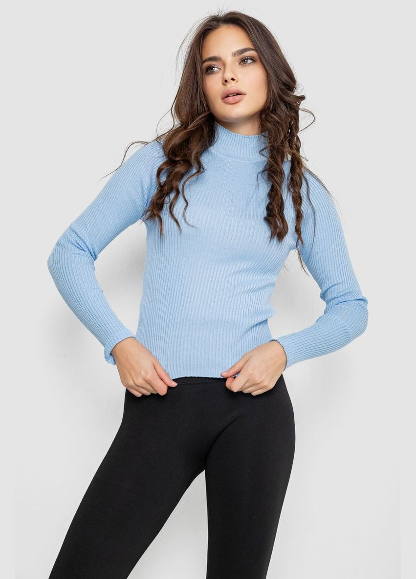 Голубой демисезонный водолазка женская в рубчик Ager