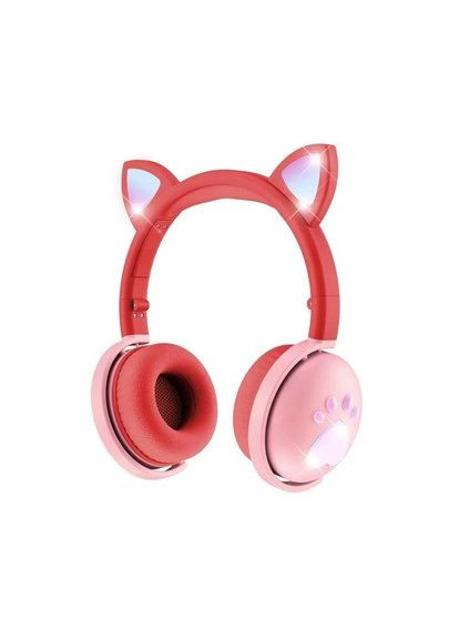 Беспроводные детские наушники с ушками и LED подсветкой BK9 (Красный) Atd (349824250)