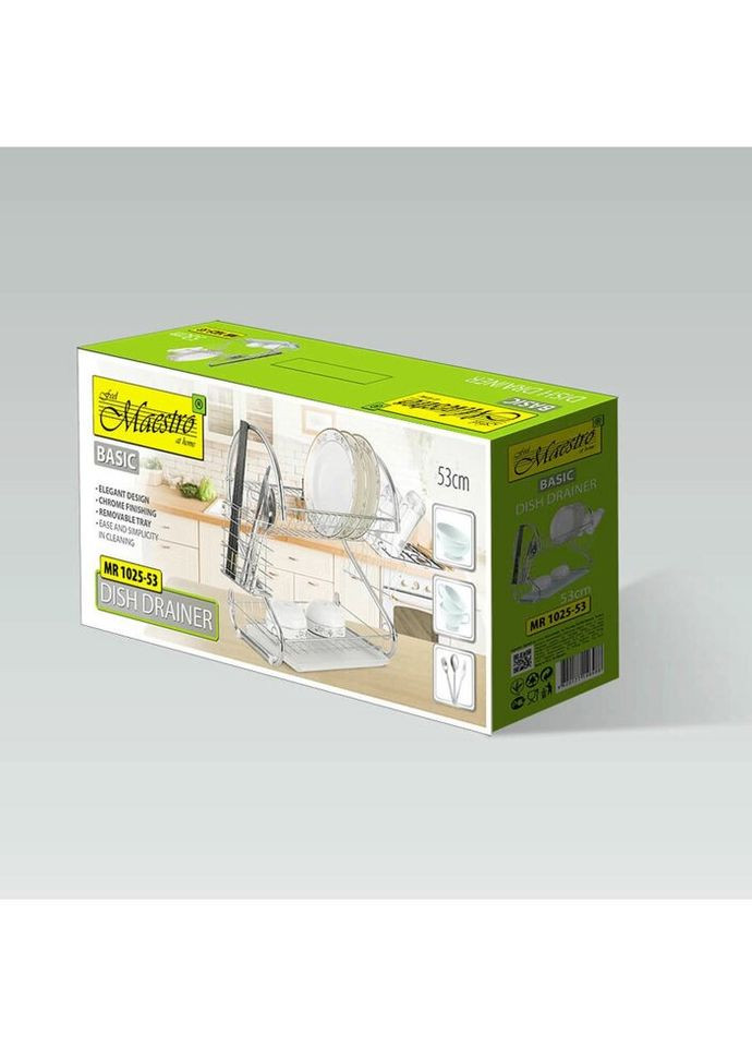 Сушилка для посуды двухуровневая MR-1025-53 53х26,5х39 см серебристая Maestro (324824694)
