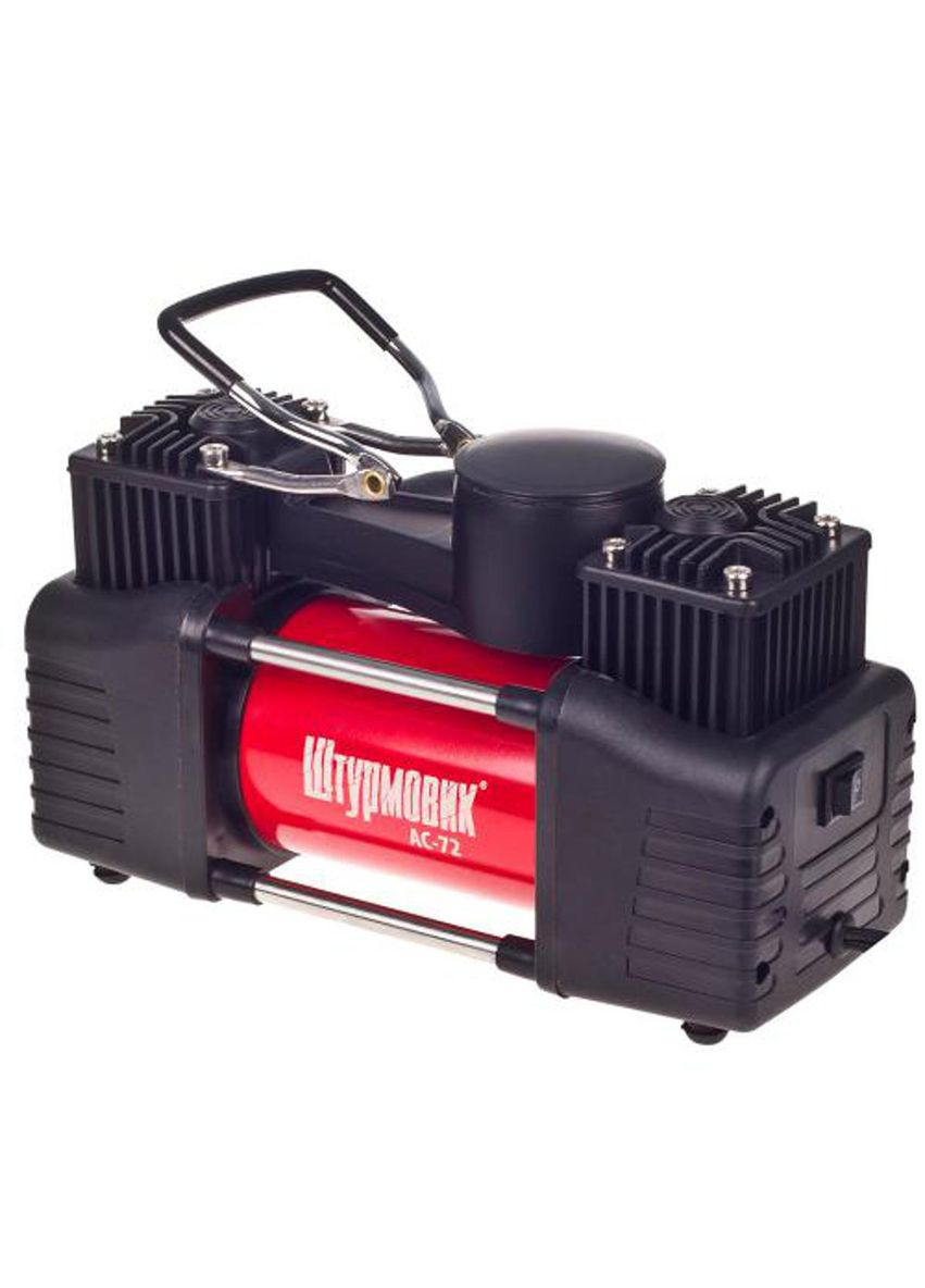 Компрессор "Штурмовик" AC-72 150psi/25Amp /90л/2 цилиндра/шланг 5,0м/клеммы ШТУРМОВИК (346512279)