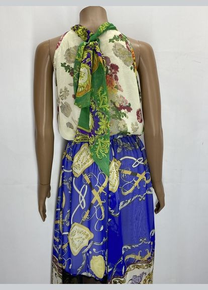 Комбинированное коктейльное платье с пышной юбкой D&G персонажи