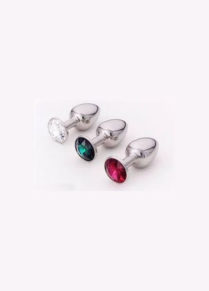 Большая анальная пробка L с синим камнем в чехле 4*8.5 см Металлическая No Brand (340914334)