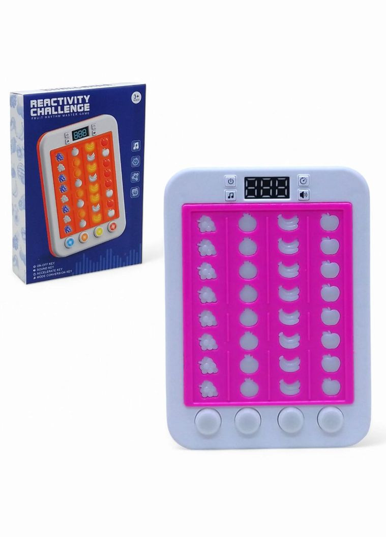 Портативна інтерактивна гра "Майстер ритму. Фрукти" (15 см) рожева MIC (322183260)