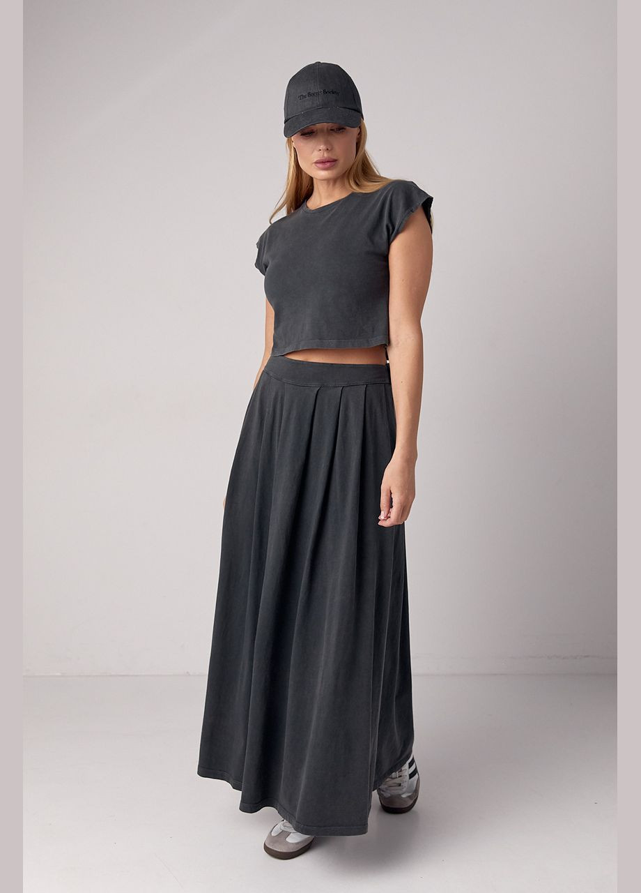 Літній трикотажний костюм з довгою спідницею та футболкою Liton (296658597)