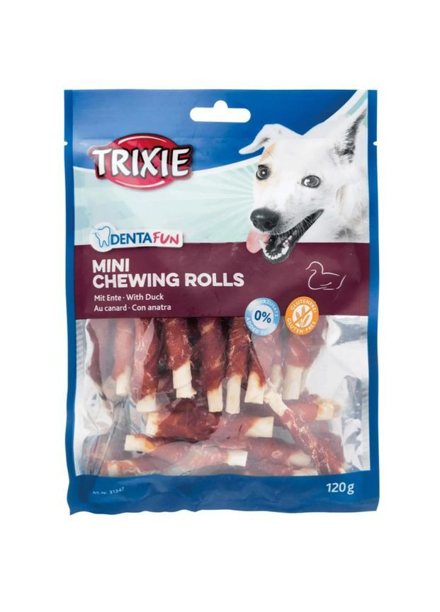 Ласощі для собак Denta Fun палички для зубів з качкою 6 см 120 г (31347) Trixie (362135337)