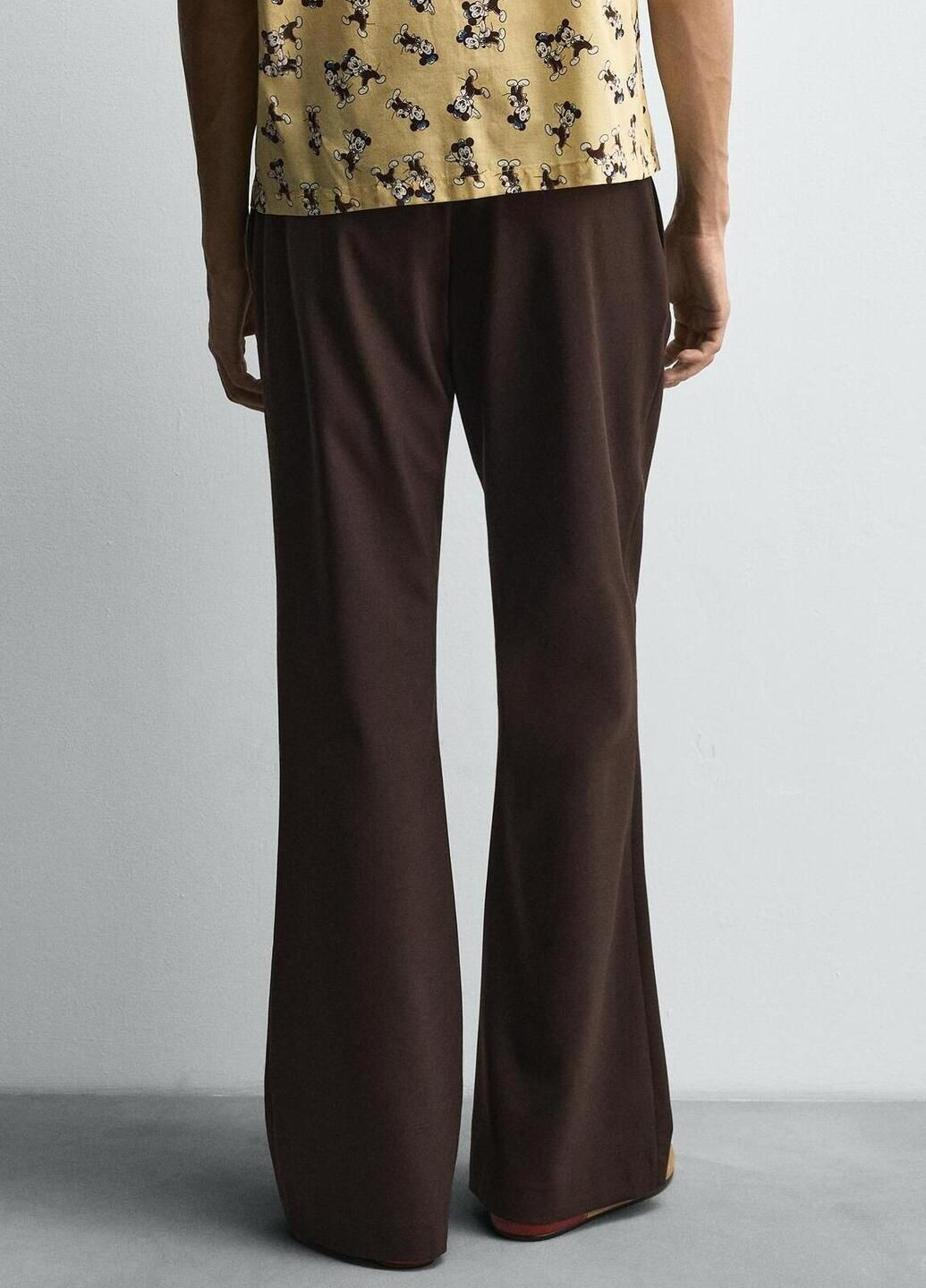 Коричневые кэжуал демисезонные брюки Zara