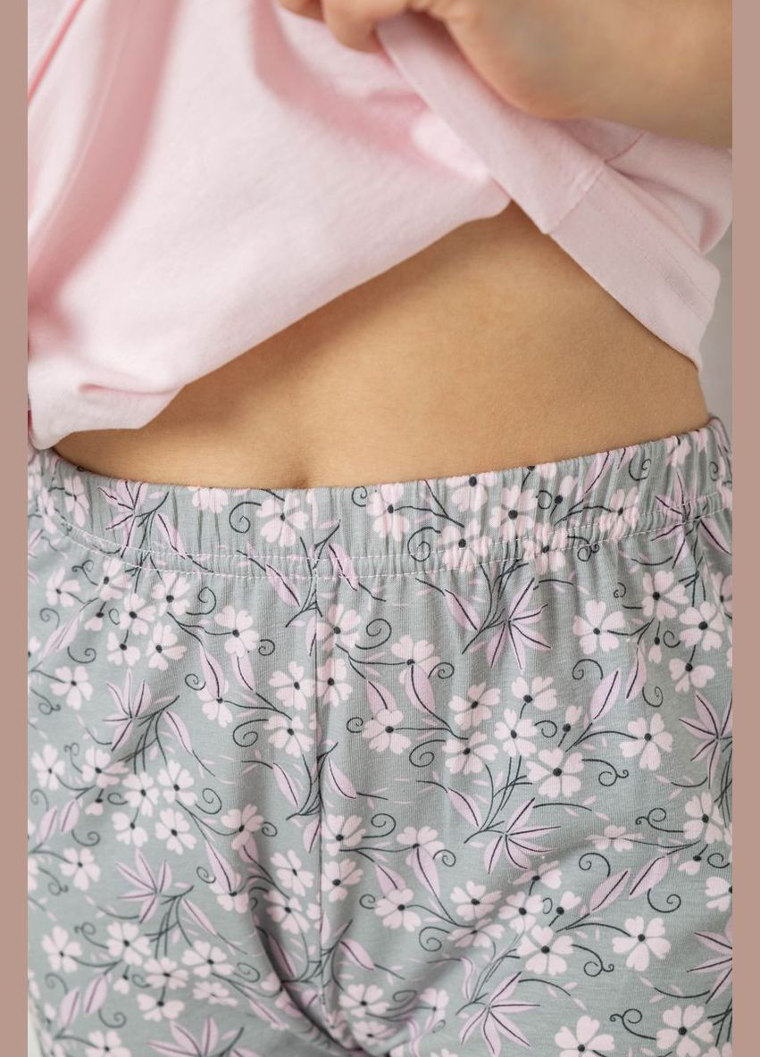 Розовая всесезон пижама женская с принтом Fashion