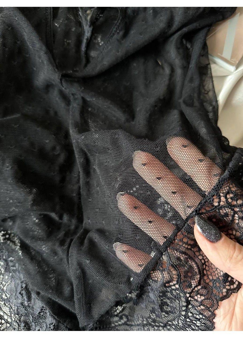 Чорна жіноча нижня білизна мереживне боді Velencosa (303422206)