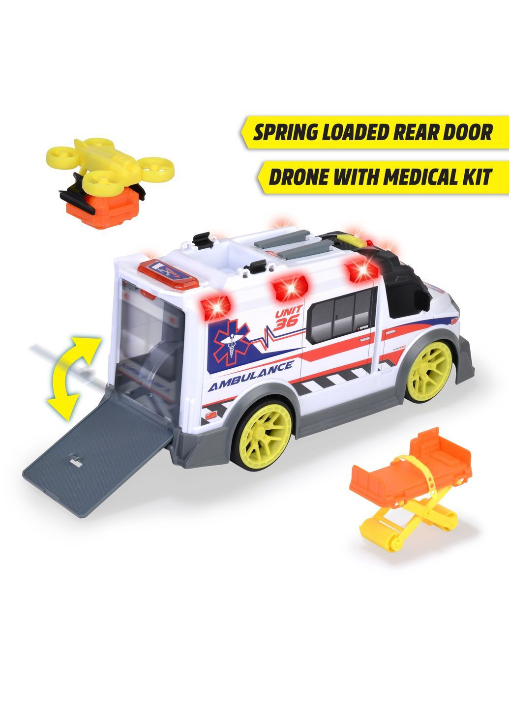 Функциональный автомобиль Скорая помощь, с аксессуарами, со звуком и светом, 41 см () Dickie toys 3307003 (370705416)