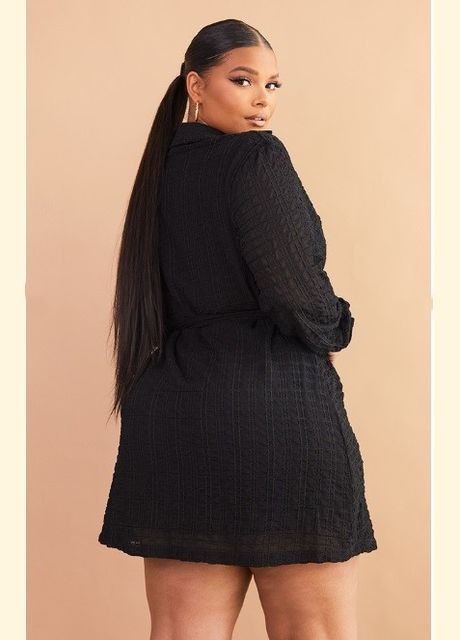 Черное повседневный, кэжуал платье рубашка PrettyLittleThing однотонное