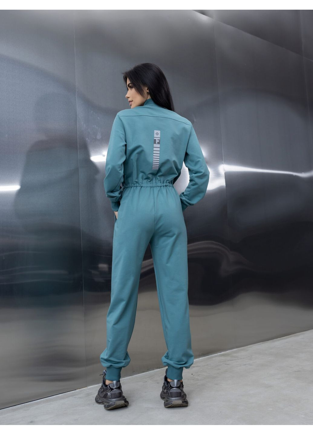 Комбінезон TOTALFIT комбінезон-брюки однотонний блакитний кежуал бавовна