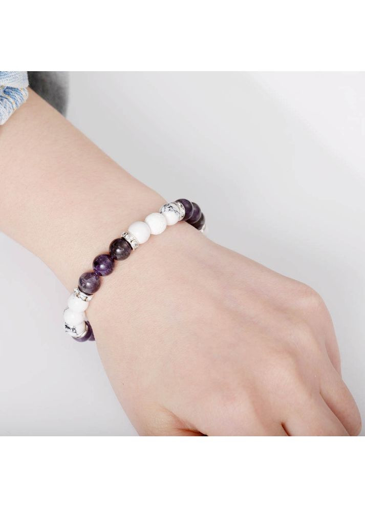 Браслет из натуральных камней Аметиста и Говлита No Brand (386504347)