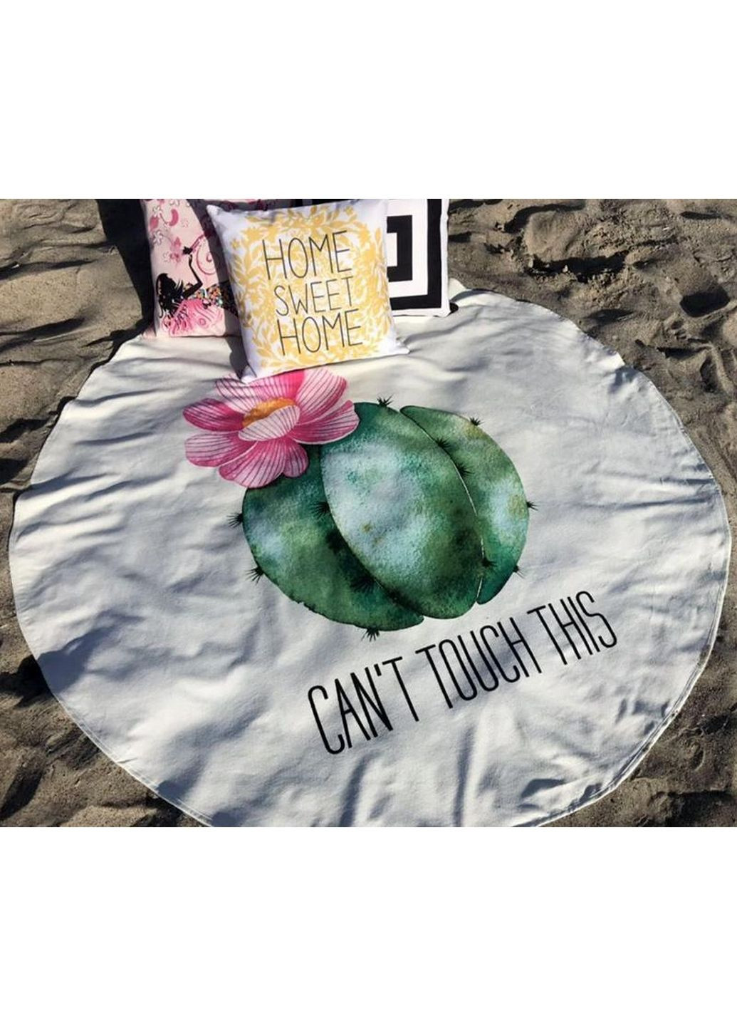 Полотенце пляжное Ø150 см No Brand комбинированный