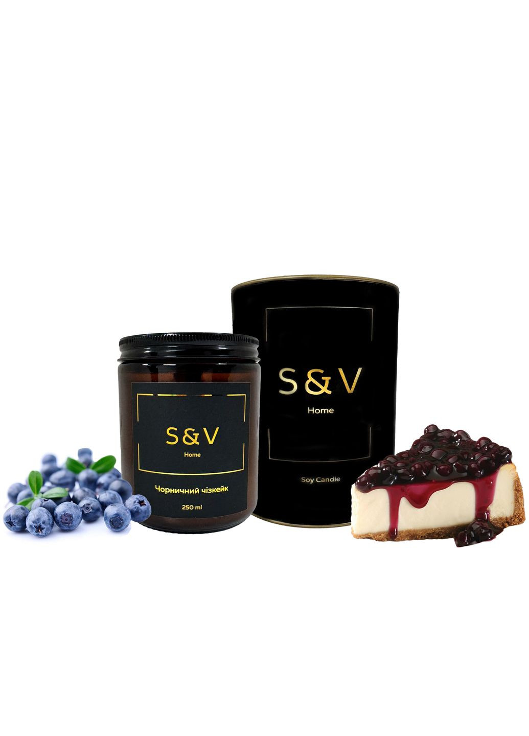 S&V Аромасвечка Черничный чизкейк 250мл No Brand (322860253)