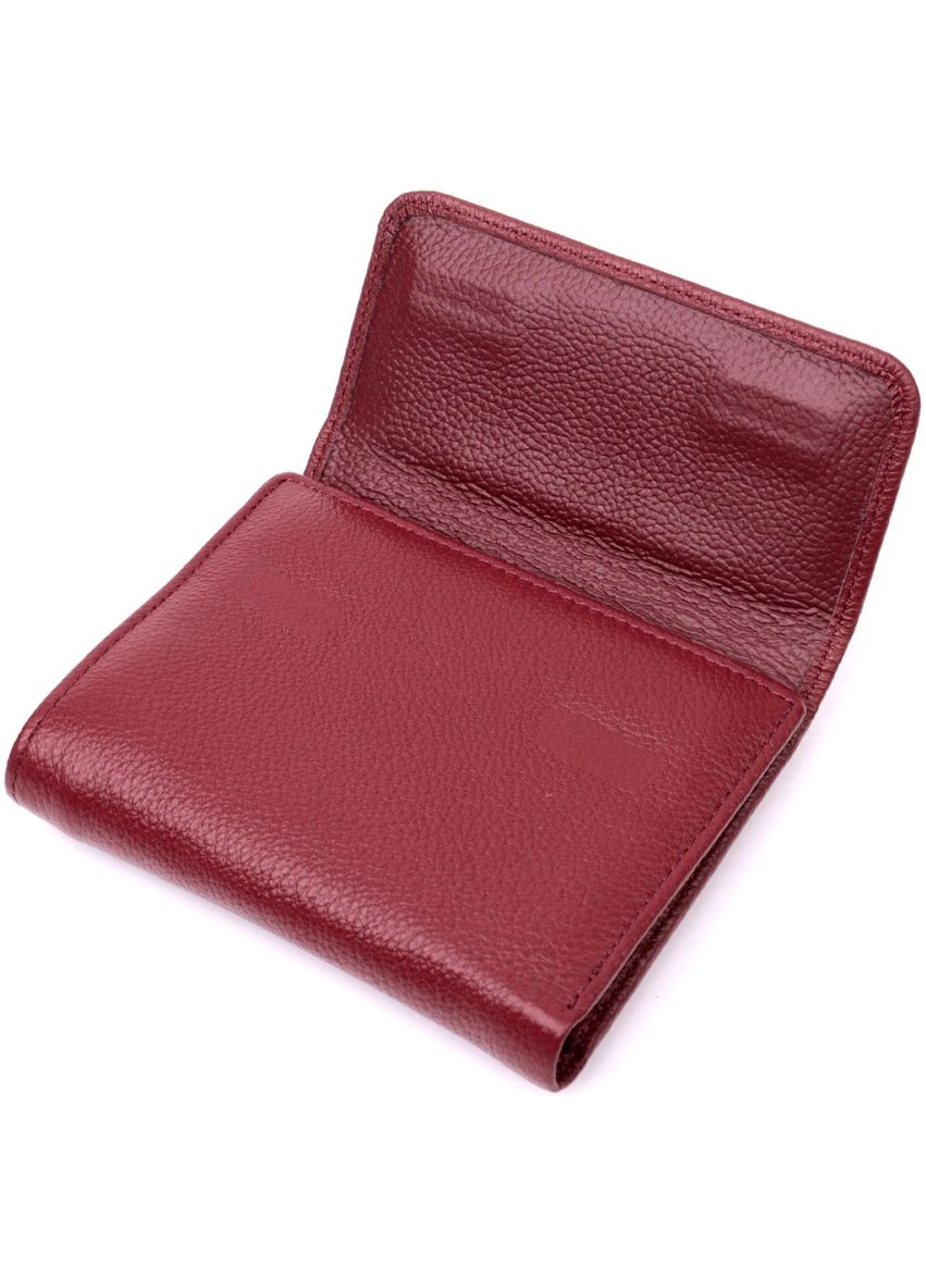 Женский кожаный кошелек для карт купюр и монет ST Leather Бордовый Верховинка 19492 (398295234)