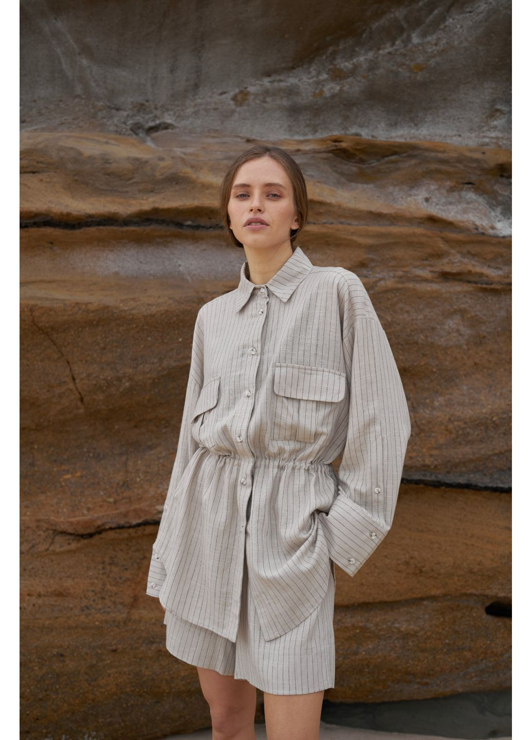 Сорочка Льон " З накладними кишенями" Merge (370754940)