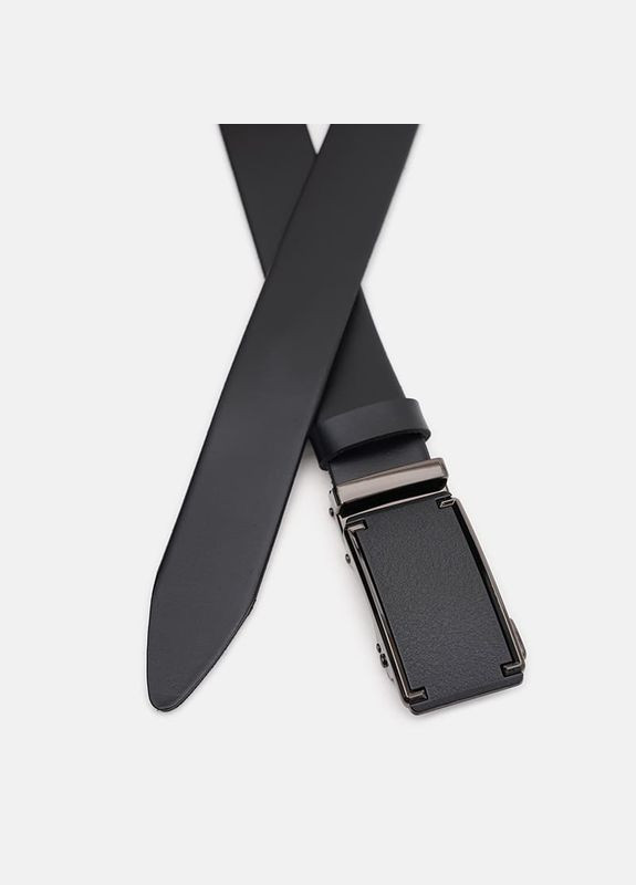 Чоловічий ремінь шкіряний 115v1genav29 Чорний Borsa Leather (302971835)