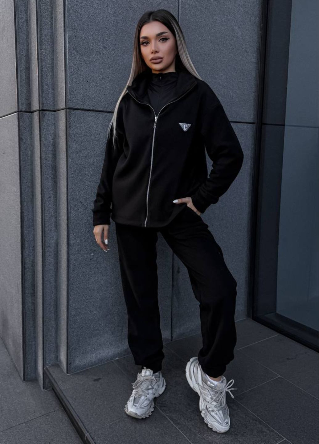 Базовий повсякденний демісезонний костюм двійка: кофта на блискавці + штани Allthings (363987692)